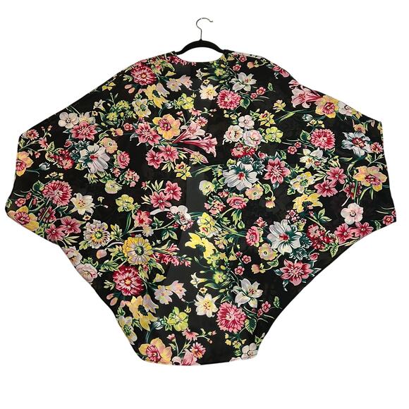 Romeo & Juliet Couture Floral Print Open Front Cocoon Kimono Size Small Colorful - Picture 2 of 8